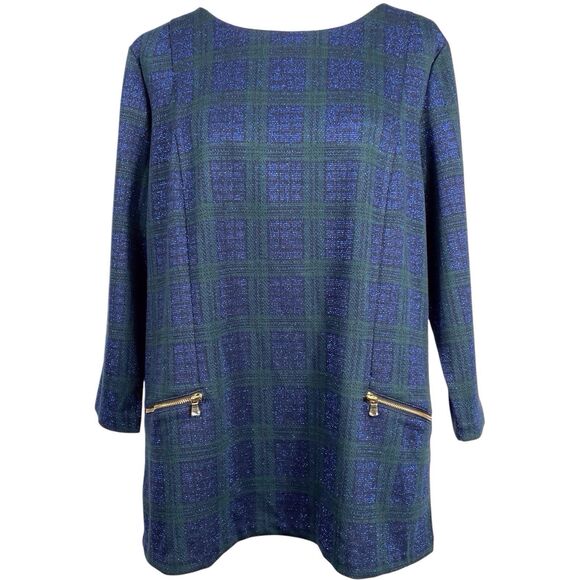 NWT Talbots Metallic Plaid Top 1X Holiday - Picture 2 of 15